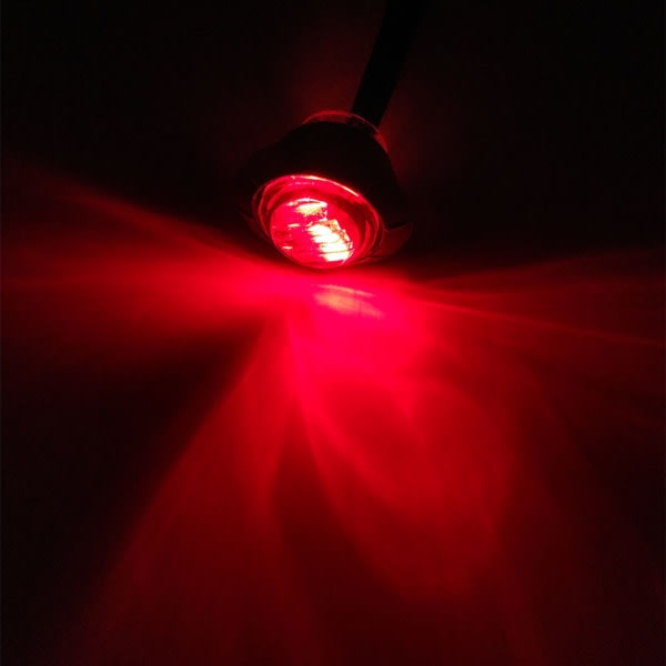 10x Lastbil Bus Båd Trailer Sidemarkeringslys Lampe 3LED Markeringslys Rødt dæksel rødt lys