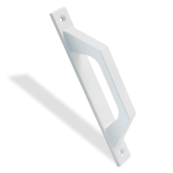 Rett dørhåndtak i aluminium | Håndtak for skyve- eller hengslede dører | 198 x 25 x 40 mm Hvit