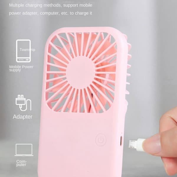 Genopladelig ultratynd mini bærbar ventilator til kvinder, mænd og børn, USB mini køler