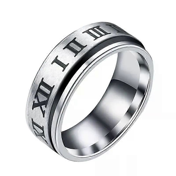 8mm Roterende Titanium Ring Til Mænd Og Kvinder Romertal Ringe