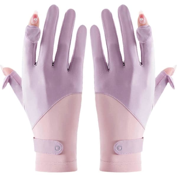 Silkehandsker - Split Ice Silk Solbeskyttelseshandsker, Lilla