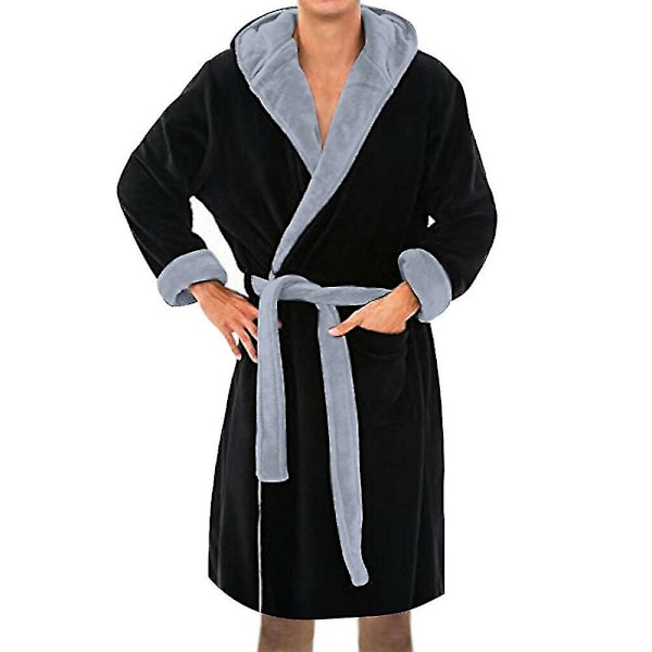 Herre Hette Fleece Morgenkåpe