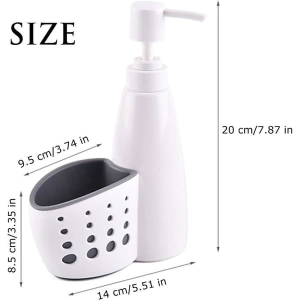 Sæbedispenser - TANDE - 250 ml - Sæbepumpe med svampeholder - ABS-plast - Genopfyldelig