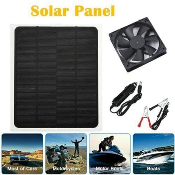 12V 20W Solcellepanel, Nødlader, USB, Utendørs, Bil/Båt/Camping