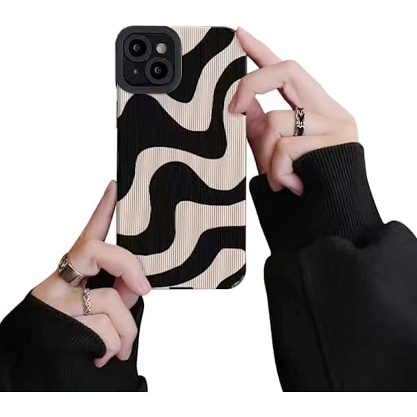 Zebramönstrat telefonfodral kompatibelt med iPhone 15, sött mode skyddande smartphonefodral