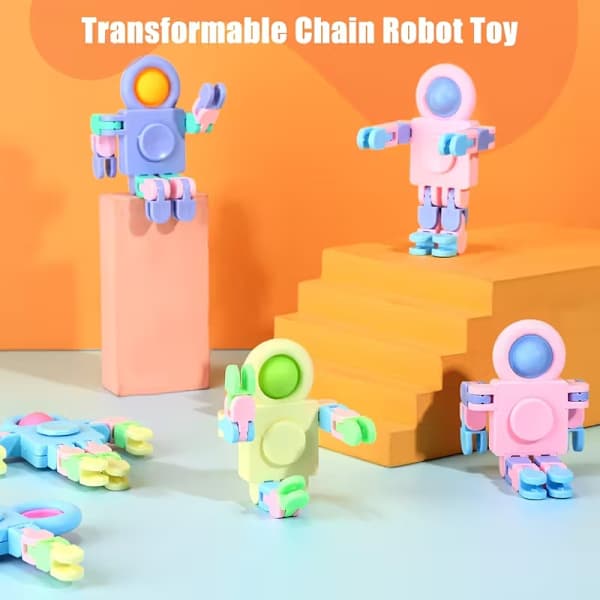 15 stk. transformerbare robot-fidget-spinnere – DIY deformerbare sensoriske leker for barn og voksne, gaveposer og skolegaver