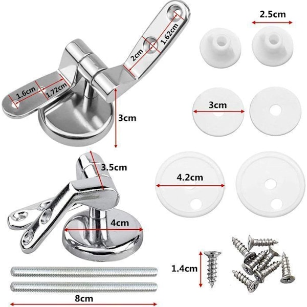 Toalettsete Hengselklemmer, 2-pakning Erstatning Toalettsetehengsel med Sink Legering Fester