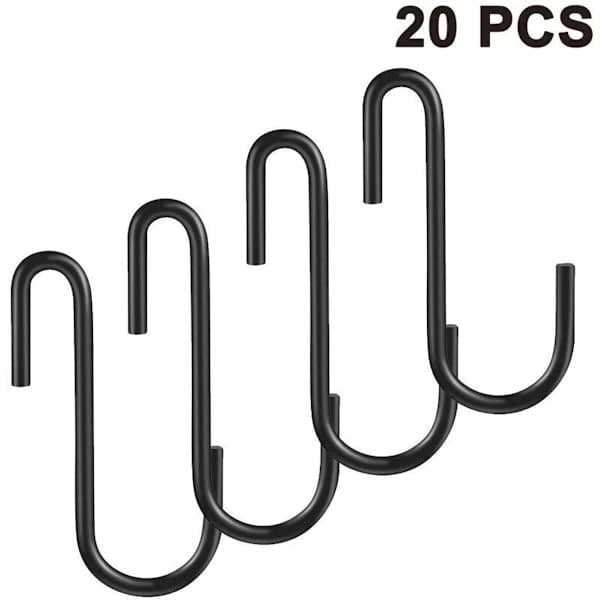 20-pack robusta S-krokar, grytlappar, hyllkrokar, hängkrokar, S-formade krokar för