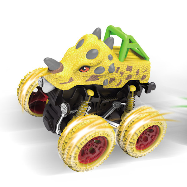 4-Pack Dinosaurie Monstertruck Bilar Leksaker för Barn 2 3 4 År Pojke Gåva, Dra Tillbaka Friktion Tröghet Fordon Present för Barn