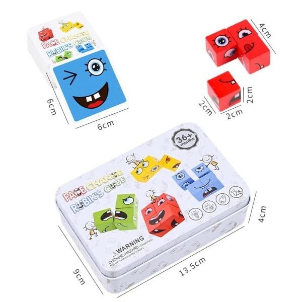 Ansigtsskiftende Rubiks Cube (Ansigtsskiftende Rubiks Cube tin box-WELLNGS