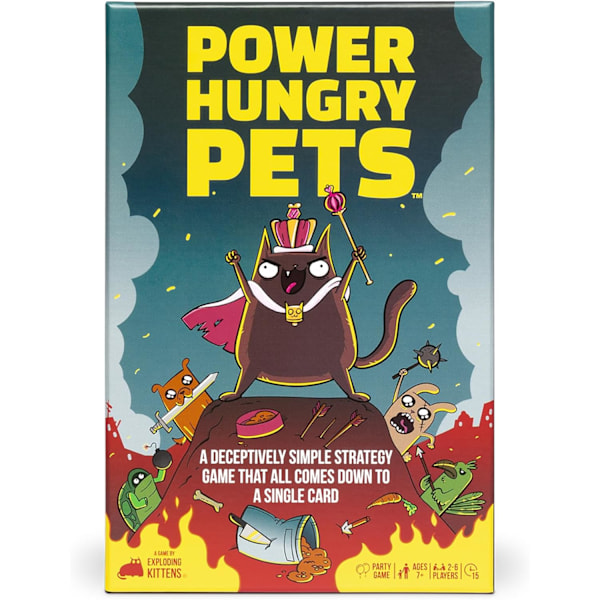 Power Hungry Pets 2-6 Spillere - Alder 7+ - 15 Minutter Spilletid - Strategisk og Enkelt Kortspill - Ideelt for Fest, Familie Spillkveld, Barn og Voksne