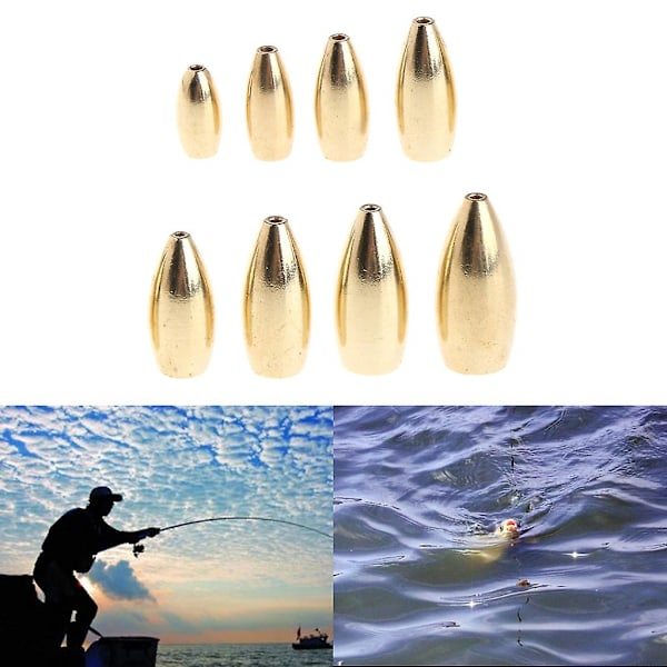 5 st fiskesänkekoppar 8 storlekar Flipping Bass vikter Guld tillbehör delar