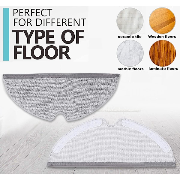 Moppeklude, 5 stk., fuld dækning, til støvsugere Xiaomi Roborock S5, S50, S51, S55, S6, S6 MaxV, S5 Max, Q7 MAX/Q7 MAX+