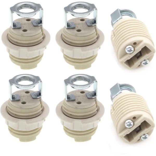 Set med 6 G9-lamphållare med fäste, gängad G9-keramisk halogenbas