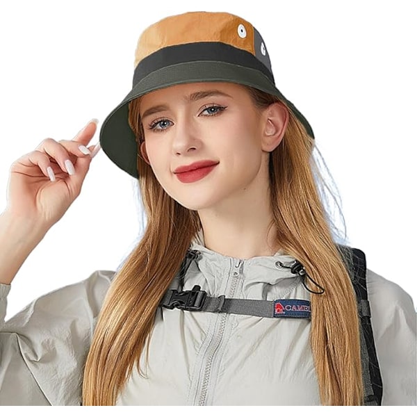 Unisex Foldbar Solhat Spandhat Fiskerhat Vandtæt Solhat Sommer Strand Udendørs Kasket Negro