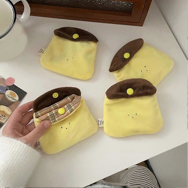 Söt Karamellpudding Myntbörs Plysch Mini Korthållare Tecknad Förvaringsväska