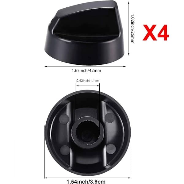 Spisvred - 4-pack - Universellt vred - Gasugnsvred