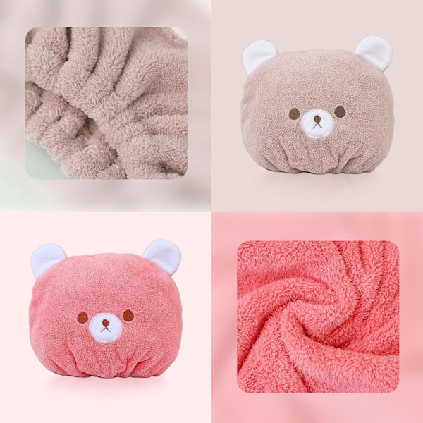 3-pack Korallfleece Snabbtorkande Hårhandduk, Superabsorberande Hårtorkhanddukar, Mikrofiber Hårhandduk Turban