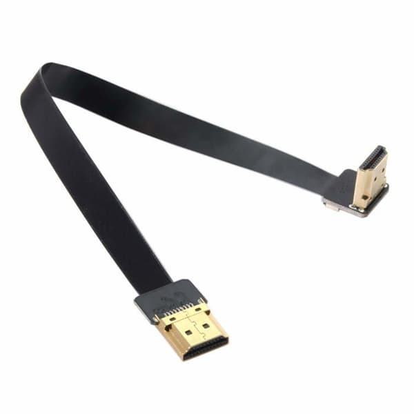 CYFPV FPV Fladt HDMI Han til 90D Vinklet HDMI Han Kabel til FPV HDTV Multicopter Luftfotografering (20 cm)