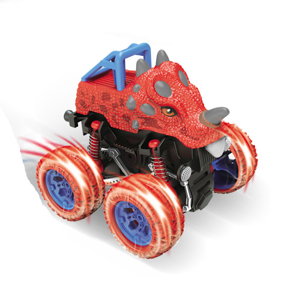4-Pack Dinosaurie Monstertruck Bilar Leksaker för Barn 2 3 4 År Pojke Gåva, Dra Tillbaka Friktion Tröghet Fordon Present för Barn