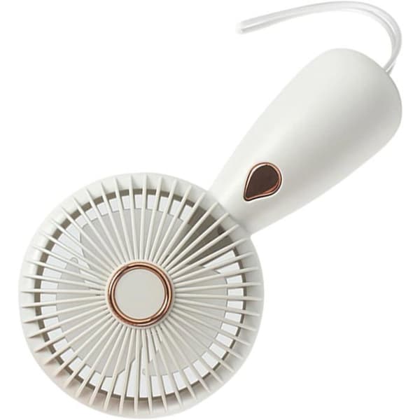 Mini bærbar USB oppladbar vifte med snor for reiselommevifte - Beige
