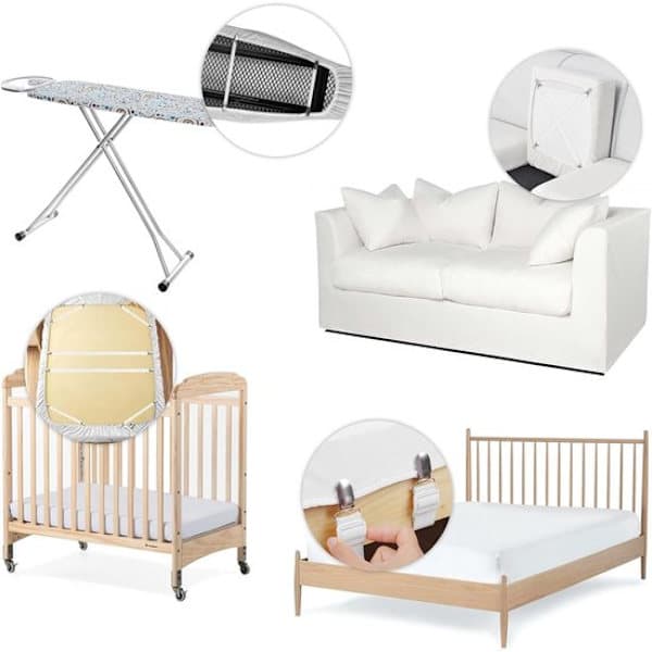 Justerbart spændesæt - 8 dele, med metalklemmer - Sort - 30-130 cm - 8 dele