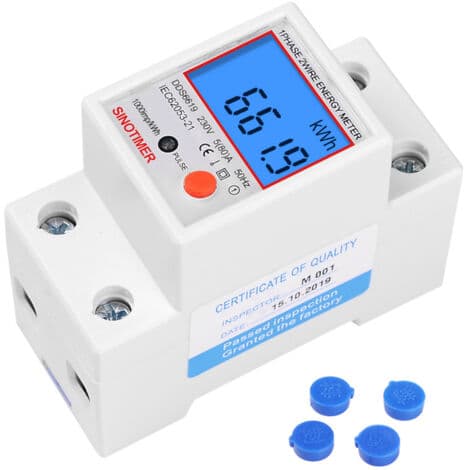 Enfaset 45A bimåler – MID-certificeret – LCD-display – Modulær installation til eltavle