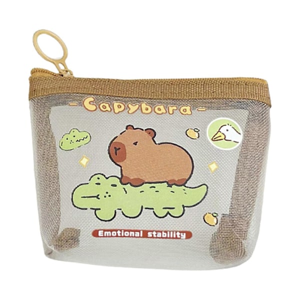 Söpö Vesimarsu Verkkokukkaro Kevyt Ja Hengittävä Kolikkopussi Säilytysjärjestäjä Kolikoiden Ja Pienten Esineiden Säilytykseen Crocodile Capybara