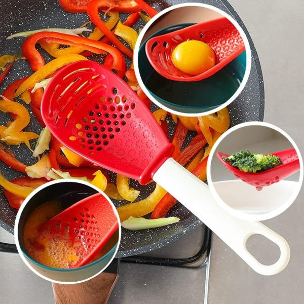 2-pack multifunktionella matlagningsskedar köksredskap slitsad sked kök matlagning mos riv vitlöksäggvita separator sil