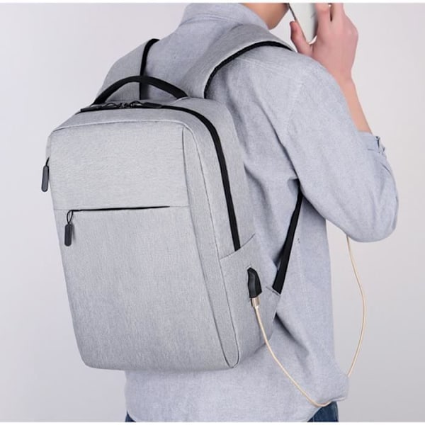 15,6'' Laptop Rygsæk med USB Oplader Sort
