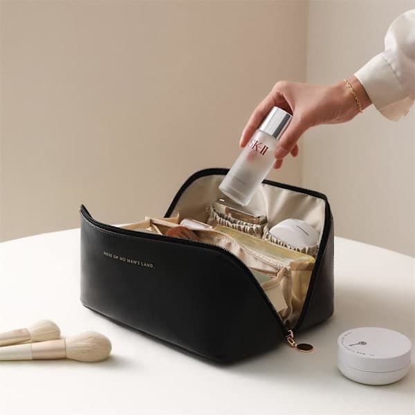 Rummelig Toilettaske - Perfekt til Rejser - Makeuptaske Sort black