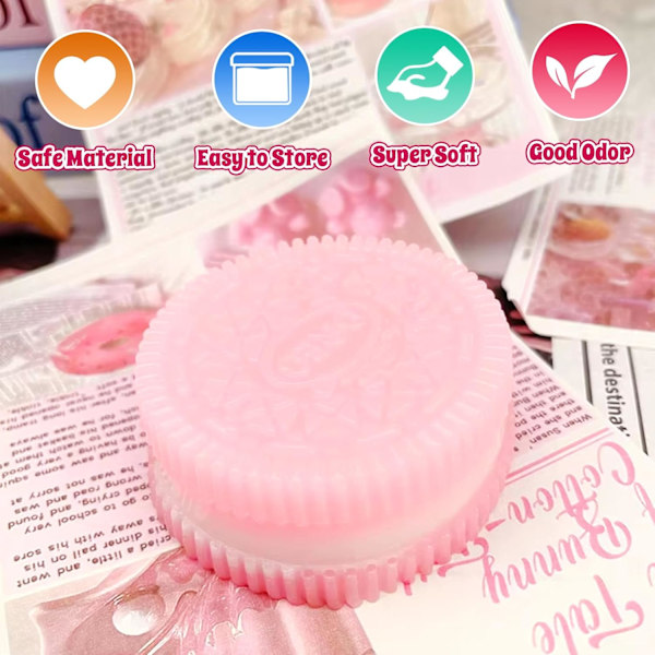 4 kpl Keksi Stressilelu Oreolle, Taba Squishy Oreolle, Puristettava Keksi Simulaatiolelu Oreolle Fufu Squishy Stressilelu