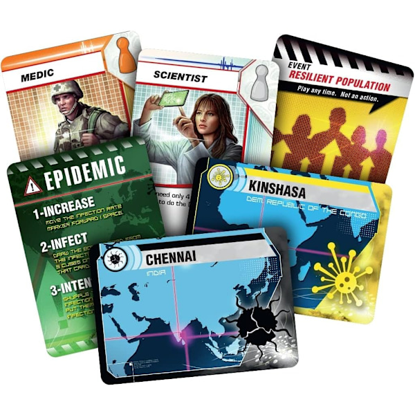 Pandemic, Brettspill, Alder 8+, 2-4 Spillere, 45 Minutters Spilletid
