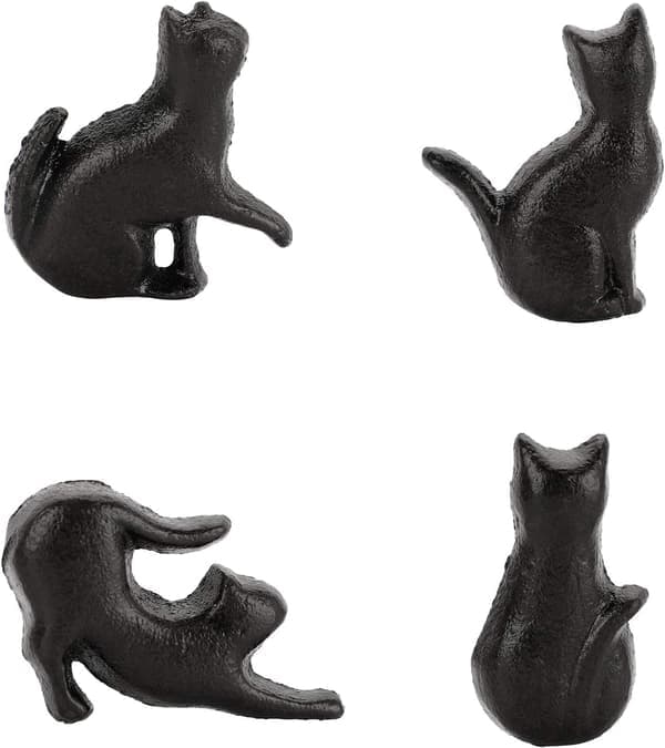 Knoppar i kattform, 4-pack, köksknoppar i järn, garderob