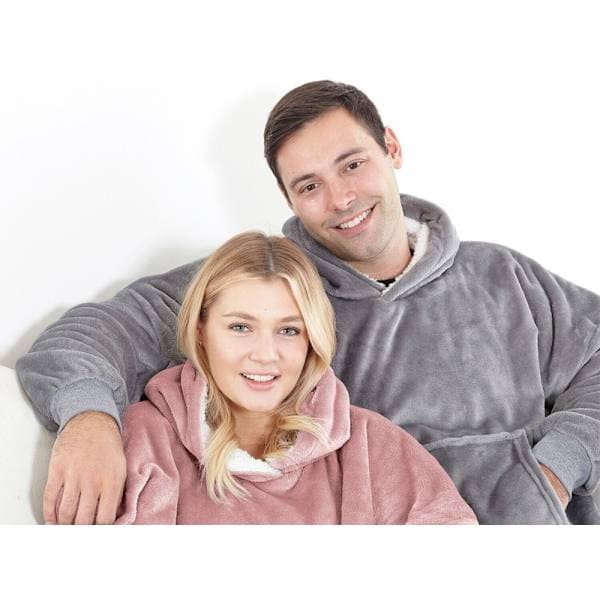 Oversized hettegenser med hette - Filt svart black
