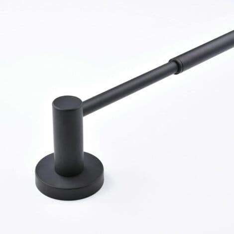 Justerbart håndklestativ 40CM til 66CM, Veggmontert badehåndklestang, Svart, 304 Rustfritt Stål