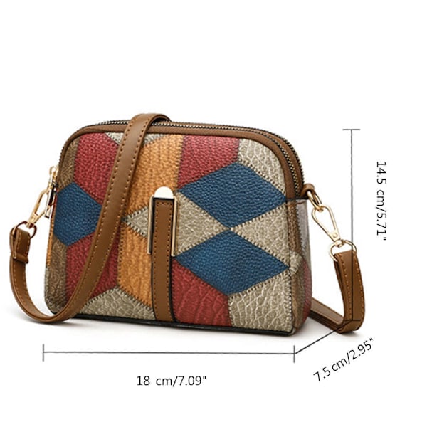 Axelväska Multifunktionell Crossbody Messenger Sling Bag för Kvinnor och Damer blå brun blue brown