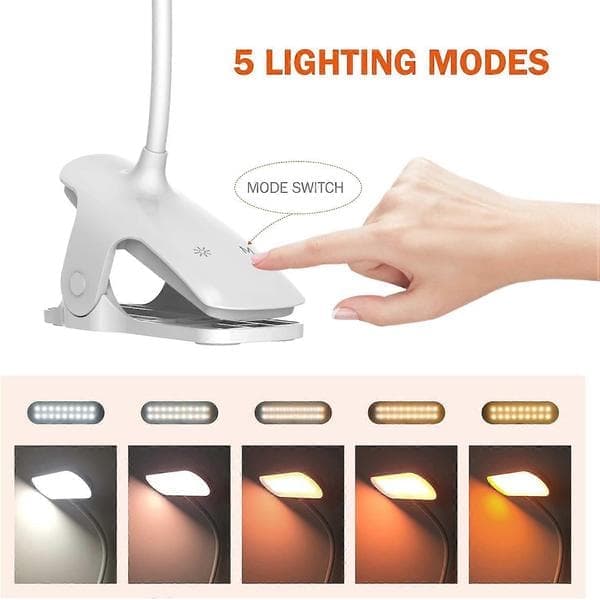 LED bordlampe, trådløs, touch, 5 farver, 5 intensiteter