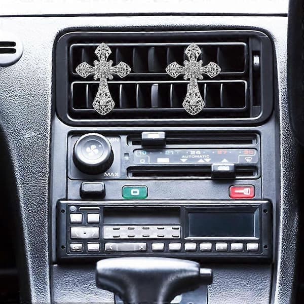Vent Clips Bilduft Bling Kryds Bilduft Vent Clips Bilduft Vent Clips Til Kvinder Kryds Rhinestone Luft