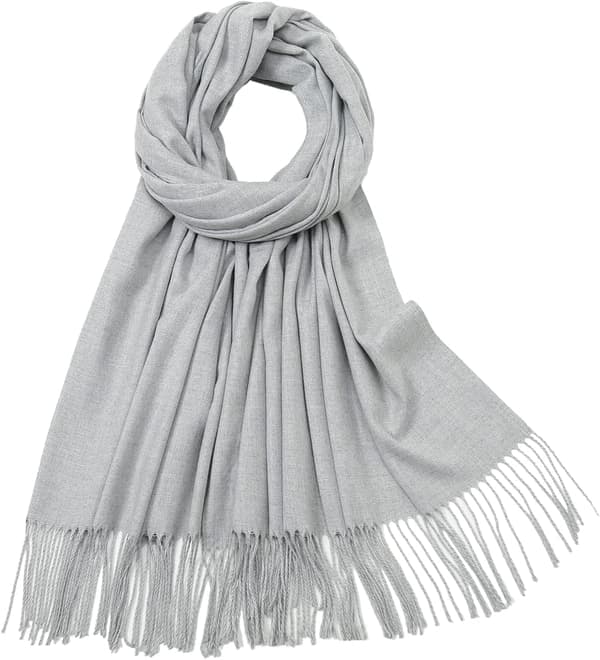 Dame Tørklæder Pashmina Sjaler og Slå-om til Bryllupssjaler til Kvinder Vinter Lysegrå Light Grey