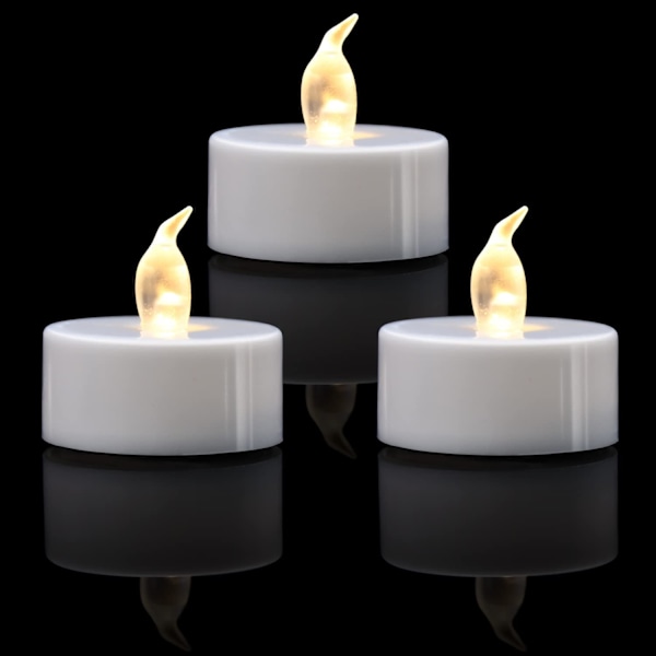 12-pak LED fyrfadslys, flammeløse fyrfadslys, varm gul/varm hvid, holder 200 timer +, batteridrevne fyrfadslys til dekoration (12 stk., varm hvid)
