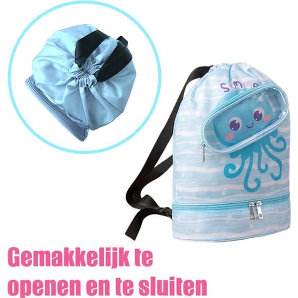 Barnens simväska med maneter - Simryggsäck - Strandryggsäck med separat skofack