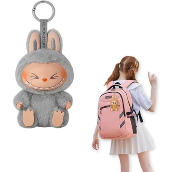 Pehmo Avaimenperä, 16 cm Labubu Pehmonukke (harmaa) Grey