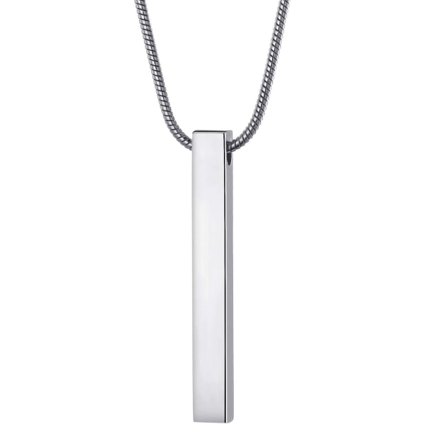 Halsband med hängsmycke i rostfritt stål för män och kvinnor, parhalsband 22 tum ormkedja, unisex Silver