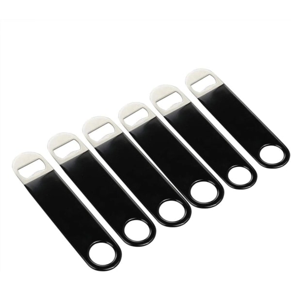 6-pack Bare Blade Flasköppnare, Rostfritt Stål Bartender Flasköppnare, Svart