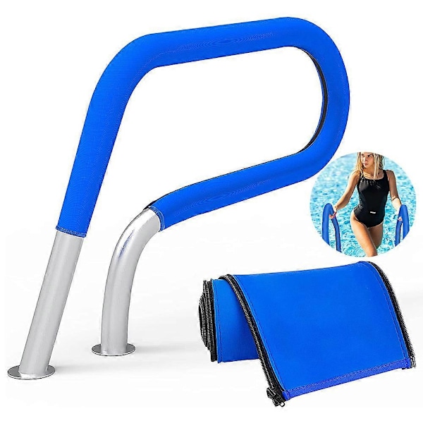 4/6/8/10ft Pool Gelænderbetræk med Lynlås Skridsikker Sikkerhedsgelænder Gribemuffe til Swimmingpool Nedgravet Stigehåndtag Gelænderbetræk 6ft
