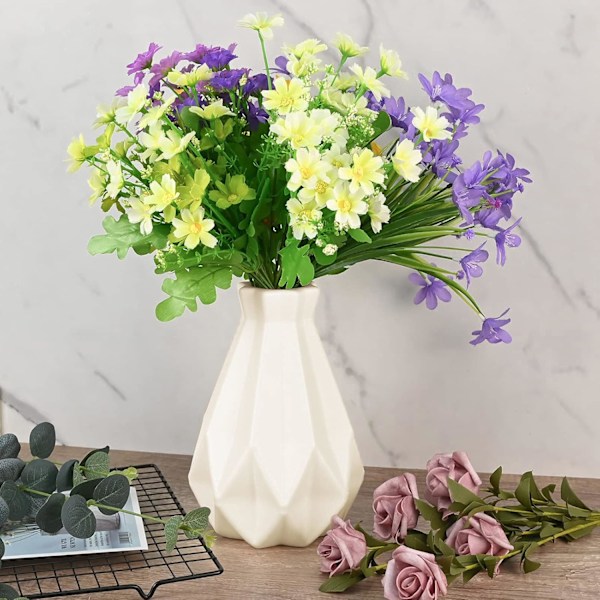 Vas för Blommor - Rustik Vit Geometrisk Dekorativ Bordsvas Plast Stora Flaskor