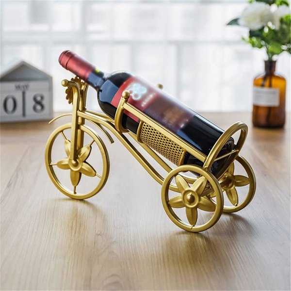 Cykelsmedejerns vinskab dekoration smedejerns vinreol dekoration reol vinflaskeholder hjem Gold