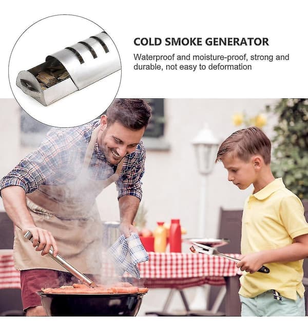 BBQ-rökare med hål för sågspån, utomhusgrill, träblock, sågspån, doftlåda (1 st)