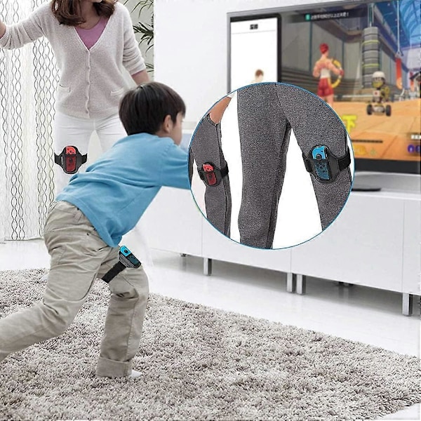 2 st Benremmar för Nintendo Switch Sports/Ring Fit Adventure, Justerbart Elastiskt Benband Nintendo Switch Tillbehör OLED/Joy Cons Switch fo